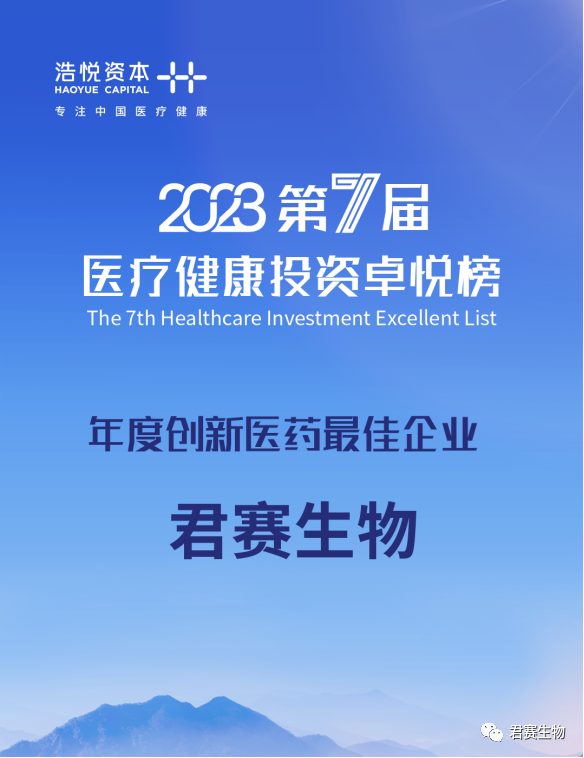 怀格Portfolio丨君赛生物获评卓悦榜「2023年度创新医药最佳企业」！医药新闻-ByDrug-一站式医药资源共享中心-医药魔方